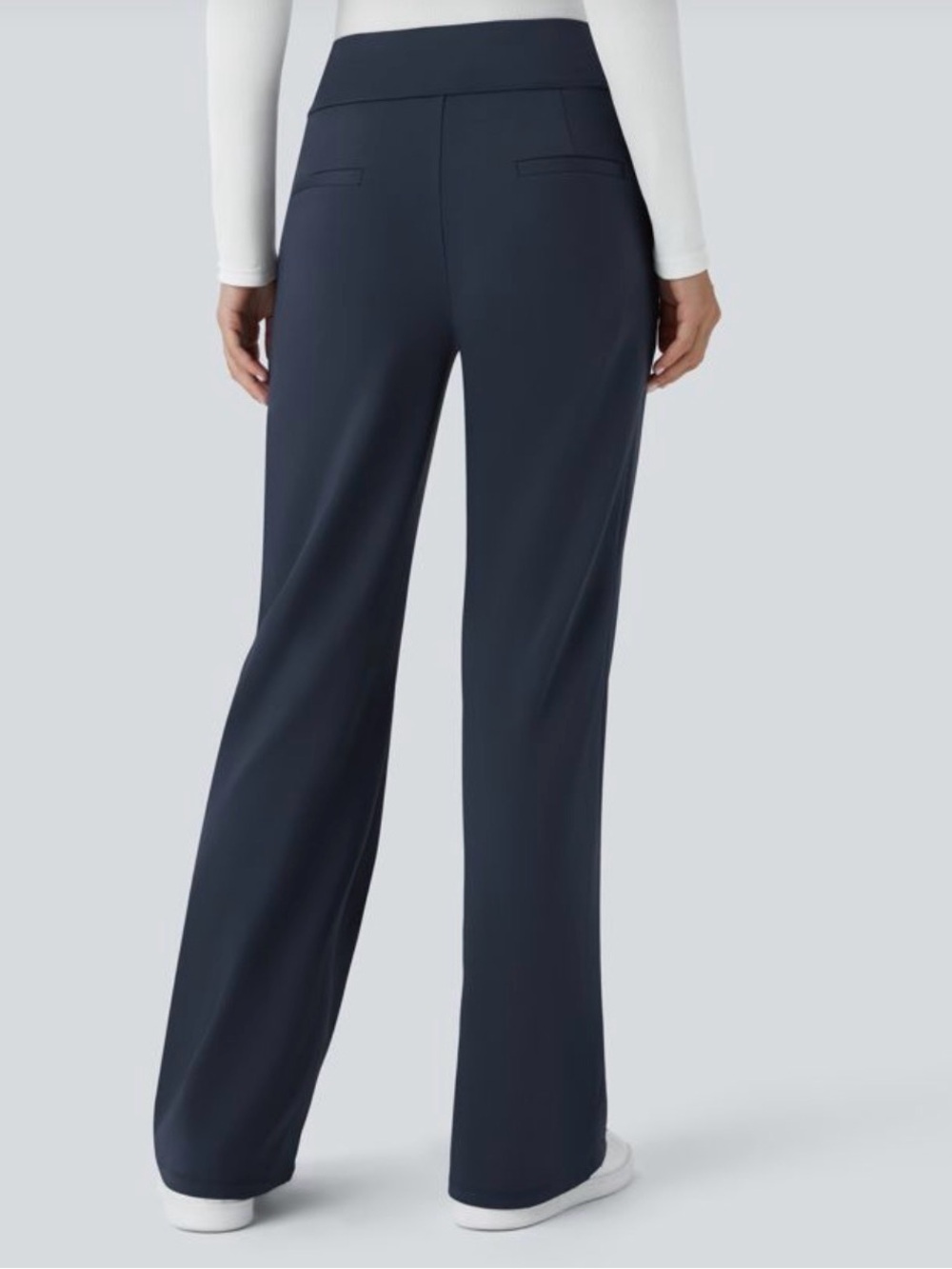 Halara Halara Flex DayStretch Side Zipper Navy Work Flare Pants XS NWOT - Picture 2 of 12